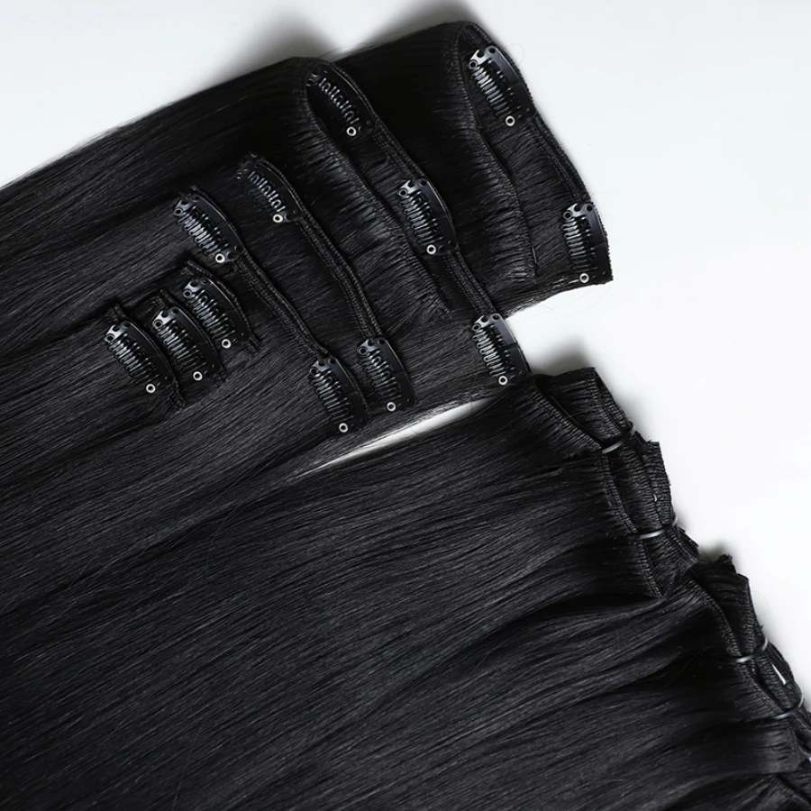 وصلات شعر بمشبك شعر بشري ريمي